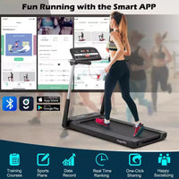 Tapis de course électrique pliable Costway 2,25 CV avec écran LED, contrôle par application, pour la course et la marche, pour la gym