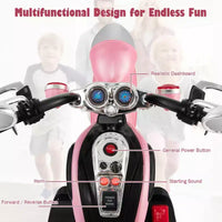 Moto électrique 3 roues 6V pour enfants Costway Bleu/Rose/Blanc/Rouge