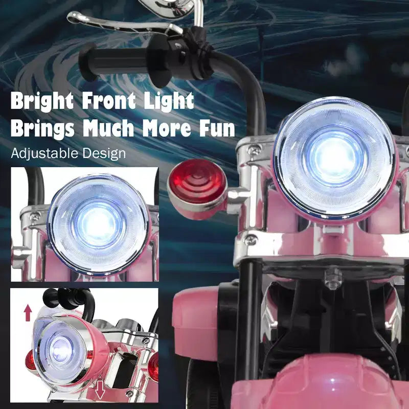 Moto électrique 3 roues 6V pour enfants Costway Bleu/Rose/Blanc/Rouge
