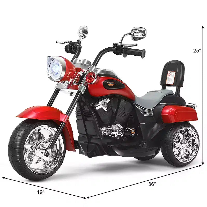 Moto électrique 3 roues 6V pour enfants Costway Bleu/Rose/Blanc/Rouge