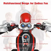 Moto électrique 3 roues 6V pour enfants Costway Bleu/Rose/Blanc/Rouge