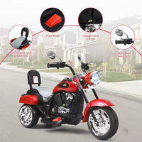 Moto électrique 3 roues 6V pour enfants Costway Bleu/Rose/Blanc/Rouge