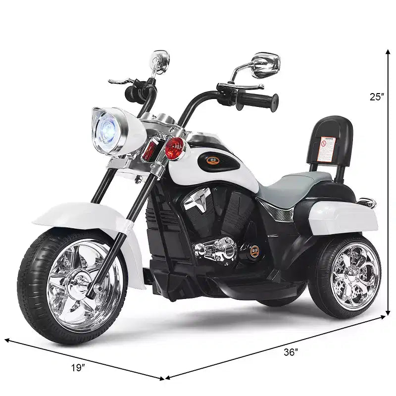 Moto électrique 3 roues 6V pour enfants Costway Bleu/Rose/Blanc/Rouge