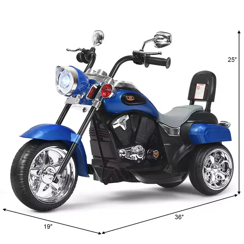 Moto électrique 3 roues 6V pour enfants Costway Bleu/Rose/Blanc/Rouge