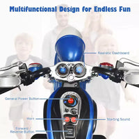 Moto électrique 3 roues 6V pour enfants Costway Bleu/Rose/Blanc/Rouge