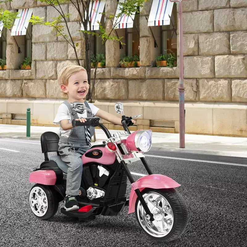 Moto électrique 3 roues 6V pour enfants Costway Bleu/Rose/Blanc/Rouge