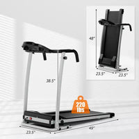 Tapis de course pliable Costway 2 CV, motorisé, 12 programmes prédéfinis et écran LCD Noir/Blanc