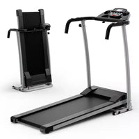 Costway 2 HP Folding Treadmill Motorized Running Machine 12 Preset Program & LCD Display Black/White