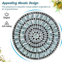 Costway Ensemble bistro de patio 3 pièces Motif mosaïque Métal robuste Pliant pour l'extérieur