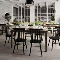Flash Furniture Henry Table à manger en bois massif, qualité commerciale robuste, table rectangulaire en bois pour 6