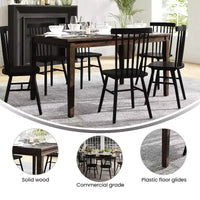 Flash Furniture Henry Table à manger en bois massif, qualité commerciale robuste, table rectangulaire en bois pour 6