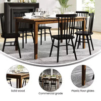 Flash Furniture Henry Table à manger en bois massif, qualité commerciale robuste, table rectangulaire en bois pour 6