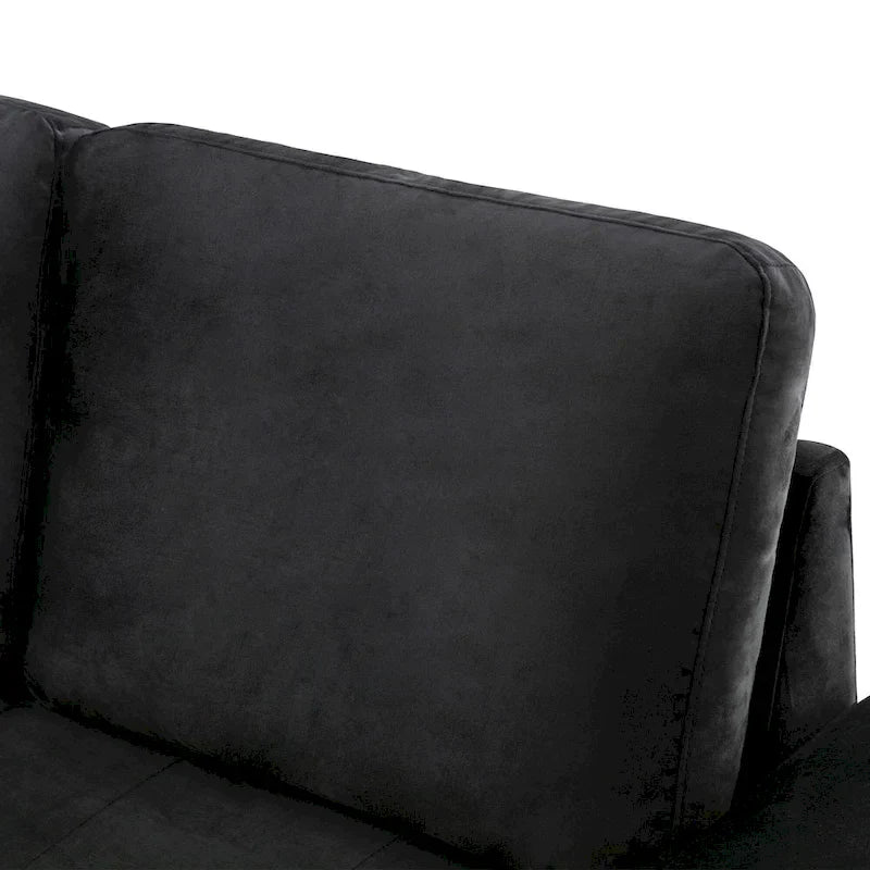 Canapé d'angle convertible 5 places en L 84,75 po avec pouf de rangement, rangement de bras dissimulé et chargement USB pour salon
