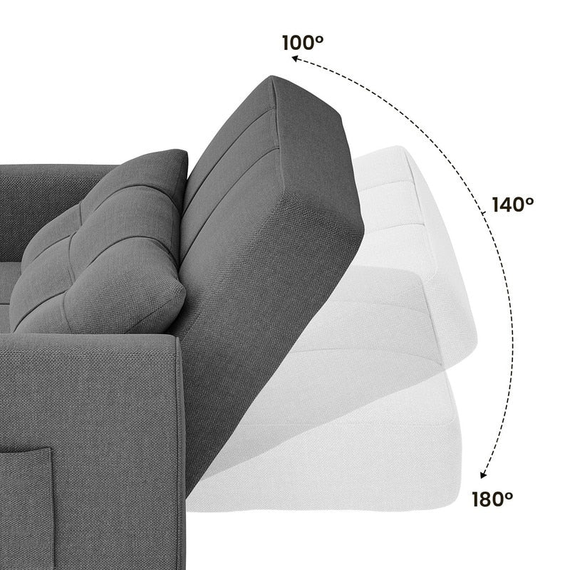 Canapé-lit réglable 3 en 1, fauteuil-canapé escamotable, lit pliant convertible pour salon