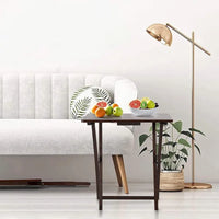 PJ Wood tables plateaux TV pliantes avec support de rangement compact, espresso, ensemble de 5 pieces - 36,38
