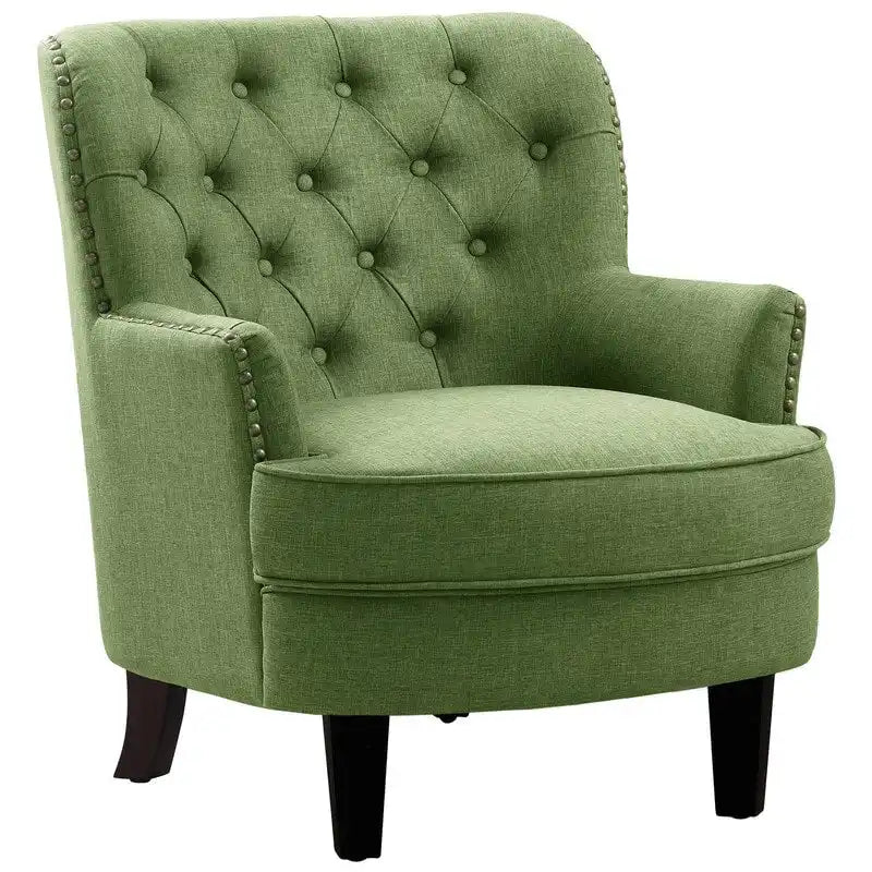Moser Bay Mignon fauteuil d'appoint à oreilles capitonné en velours / lin 30 de large