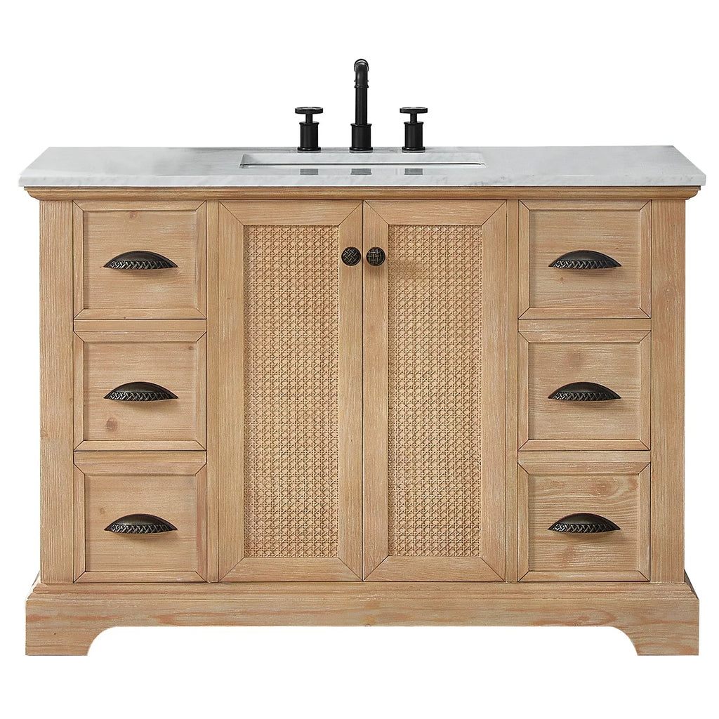 Hervas Meuble-lavabo avec dessus en marbre naturel sans miroir