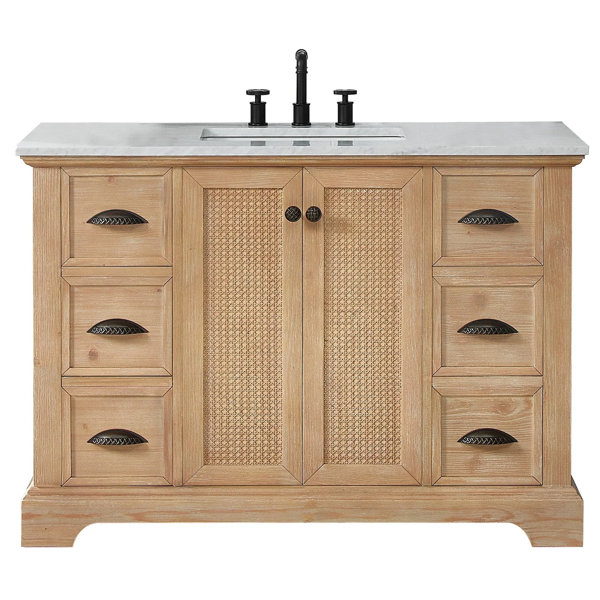 Hervas Meuble-lavabo avec dessus en marbre naturel sans miroir