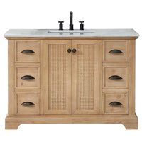 Hervas Meuble-lavabo avec dessus en marbre naturel sans miroir
