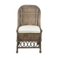 Chaise d'appoint de salle à manger capitonnée en rotin naturel par East at Main