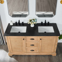 Hervas Meuble-lavabo avec dessus en marbre naturel sans miroir