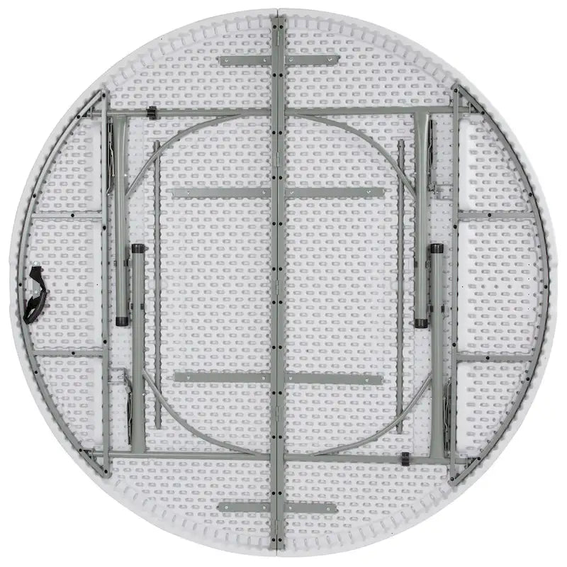 Table pliante d'événement ronde en plastique pliable en deux de 6 pieds avec poignée