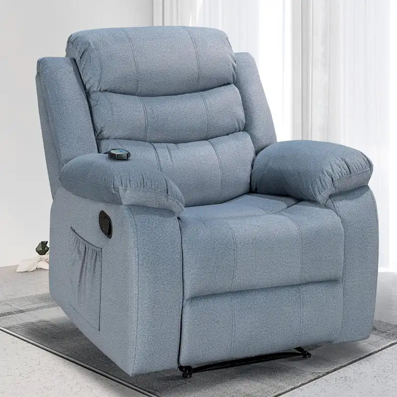 Fauteuil Inclinable Moelleux avec Fonction Massage et Chaleur