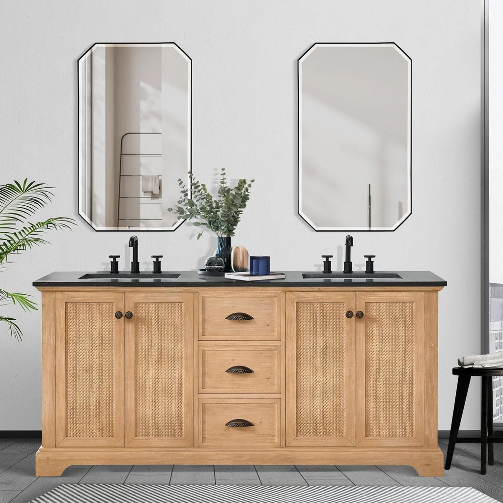 Hervas Meuble-lavabo avec dessus en marbre naturel sans miroir
