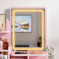 Ensemble coiffeuse table de maquillage avec lumière LED & miroir & tabouret