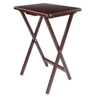Ensemble de 4 tables d'appoint pliantes en noyer antique riche de 65,4 cm