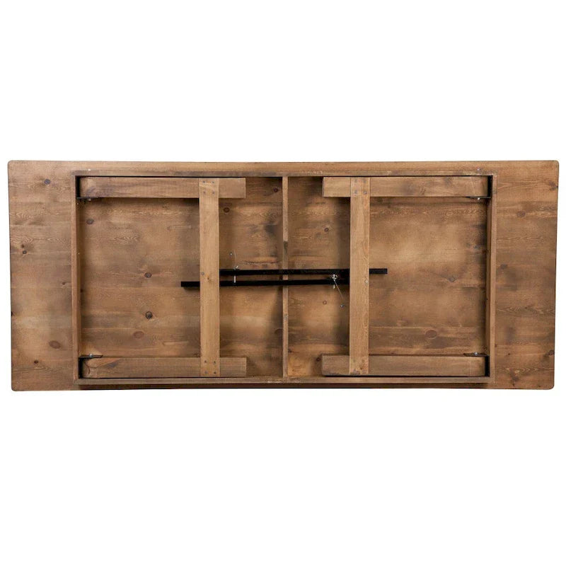 Ensemble table de ferme rustique pliante 8' x 40 avec 10 chaises à dossier croisé et coussins