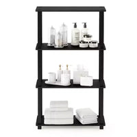 Furinno Étagère Ouverte Décorative à 4 Niveaux, Étagère de Présentation Polyvalente, Americano