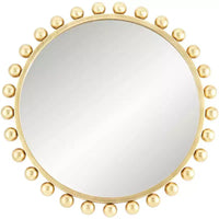 Miroir mural décoratif rond Uttermost - Bord sphérique moderne - Cadre en feuille d'or métallisé 33" de large pour salle de bain, chambre à coucher