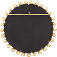 Miroir mural décoratif rond Uttermost - Bord sphérique moderne - Cadre en feuille d'or métallisé 33" de large pour salle de bain, chambre à coucher