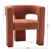 Ensemble de 2 fauteuils rembourrés en tissu bouclette à accoudoirs carrés de 71 cm de large - Kinwell