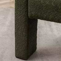 Ensemble de 2 fauteuils rembourrés en tissu bouclette à accoudoirs carrés de 71 cm de large - Kinwell