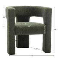 Ensemble de 2 fauteuils rembourrés en tissu bouclette à accoudoirs carrés de 71 cm de large - Kinwell