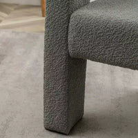 Ensemble de 2 fauteuils rembourrés en tissu bouclette à accoudoirs carrés de 71 cm de large - Kinwell
