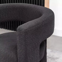 Ensemble de 2 fauteuils rembourrés en tissu bouclette à accoudoirs carrés de 71 cm de large - Kinwell