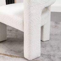 Ensemble de 2 fauteuils rembourrés en tissu bouclette à accoudoirs carrés de 71 cm de large - Kinwell