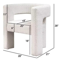 Ensemble de 2 fauteuils rembourrés en tissu bouclette à accoudoirs carrés de 71 cm de large - Kinwell