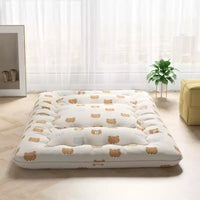 Costway Matelas futon Full / King / Queen / Twin, tapis de sol japonais, housse lavable, sac de transport, ours brun