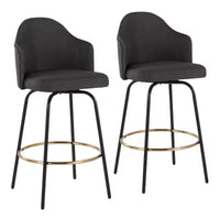Lot de 2 tabourets de bar à hauteur de comptoir Ahoy en polyester/métal – LumiSource