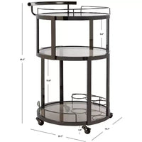 Chariot de bar rond 3 niveaux Rio - BCT8002 - Safavieh