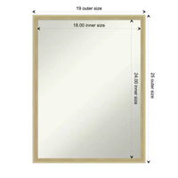 Miroir Mural en Bois Non Biseauté Amanti Art Lucie Champagne 25,25 x 19,25 po