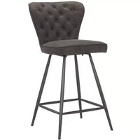 Tabouret de comptoir pivotant Ashby 26H de style moderne du milieu du siècle, avec capitonnage en cuir (ensemble de 2) - FOX1702 - Safavieh Couture