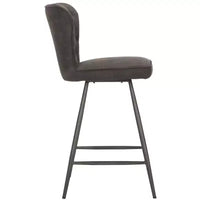 Tabouret de comptoir pivotant Ashby 26H de style moderne du milieu du siècle, avec capitonnage en cuir (ensemble de 2) - FOX1702 - Safavieh Couture