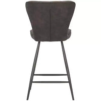 Tabouret de comptoir pivotant Ashby 26H de style moderne du milieu du siècle, avec capitonnage en cuir (ensemble de 2) - FOX1702 - Safavieh Couture