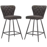Tabouret de comptoir pivotant Ashby 26H de style moderne du milieu du siècle, avec capitonnage en cuir (ensemble de 2) - FOX1702 - Safavieh Couture