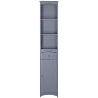 Meuble de salle de bain HOMCOM, colonne de salle de bain autoportante, meuble de rangement haut avec 3 étagères et tiroir